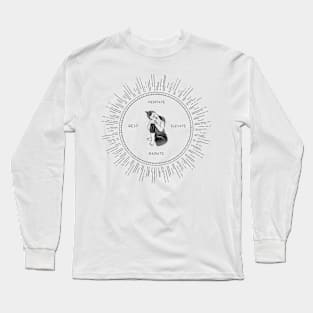 Meditate, Elevate, Radiate, Rest Monk Long Sleeve T-Shirt